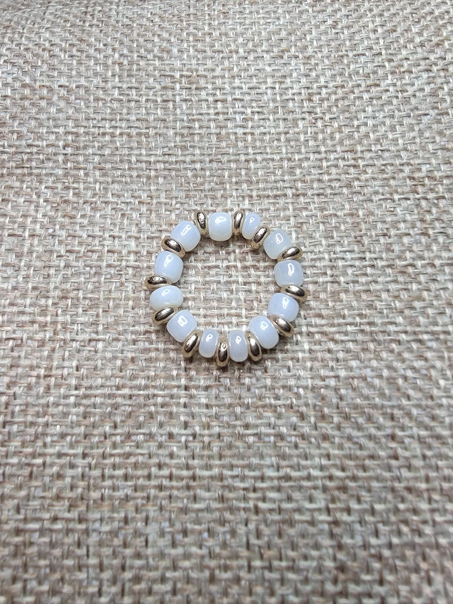 Gold Heart Bead Ring