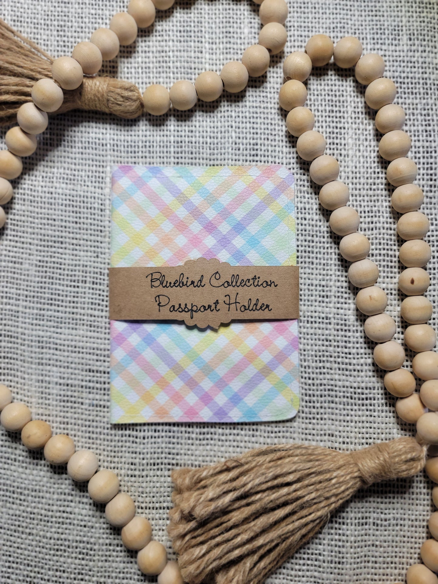 Pastel Gingham Passport Protector