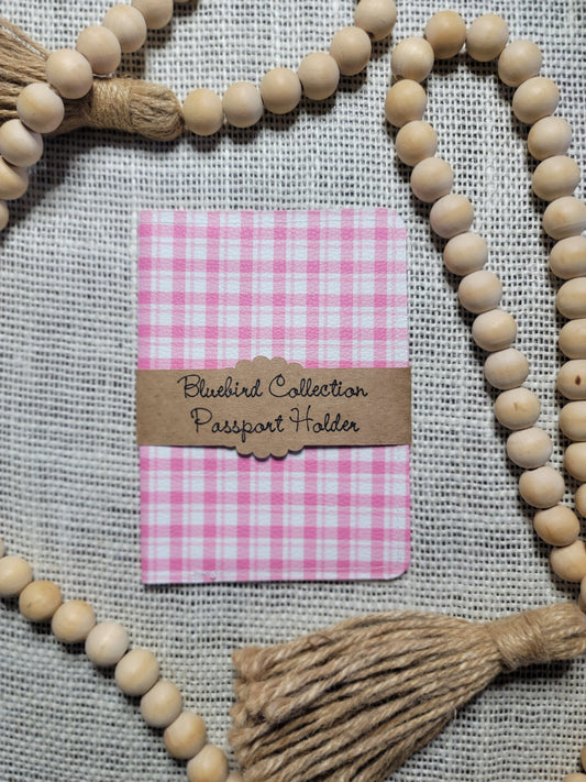 Pink Plaid Passport Protector