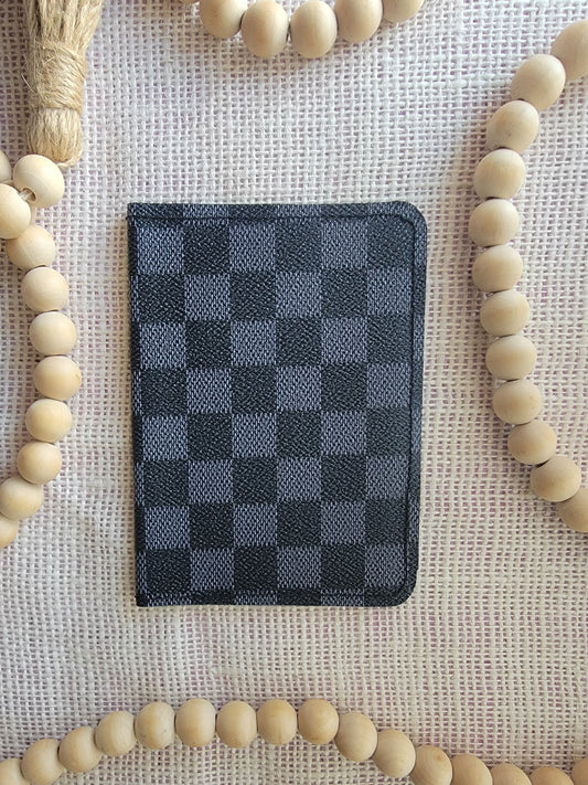 LV Checkered Inspired Passport Protector