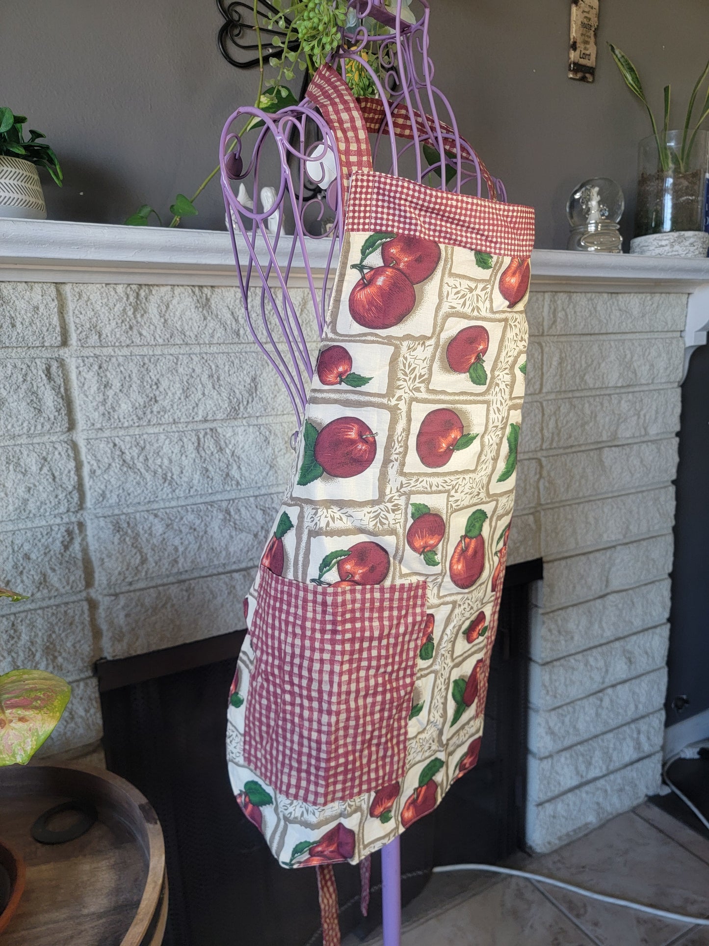 Apple Red Gingham Full Apron