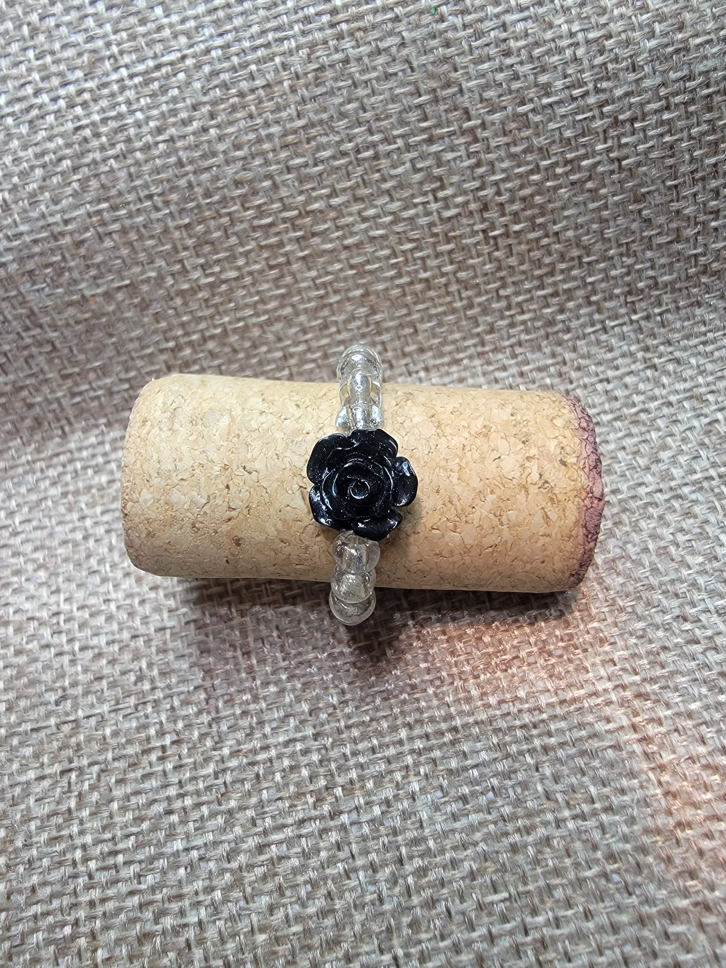 Black Rose Bead Rings