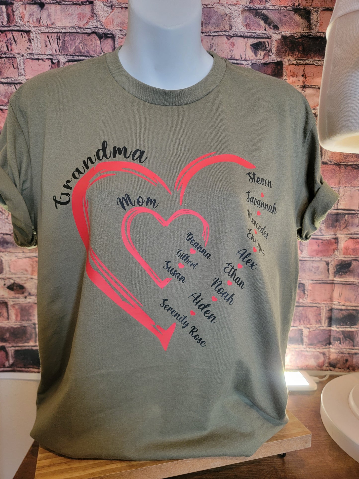 Grandmother Mom Heart Shirt