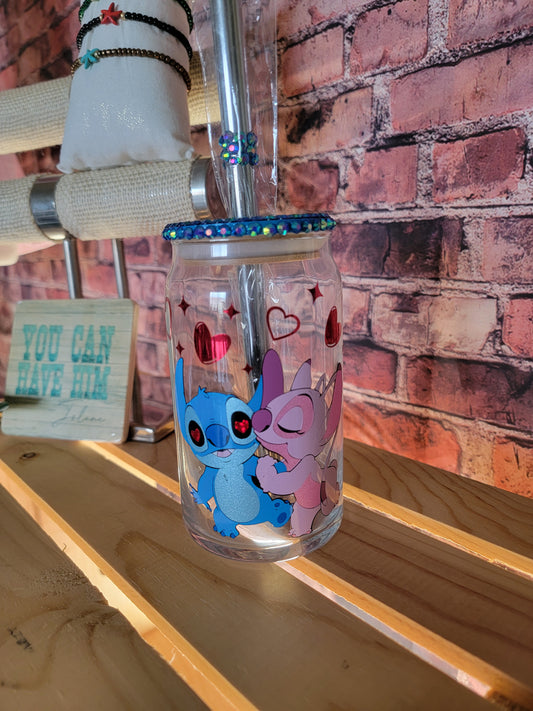 Stitch and Angel Glass Cup